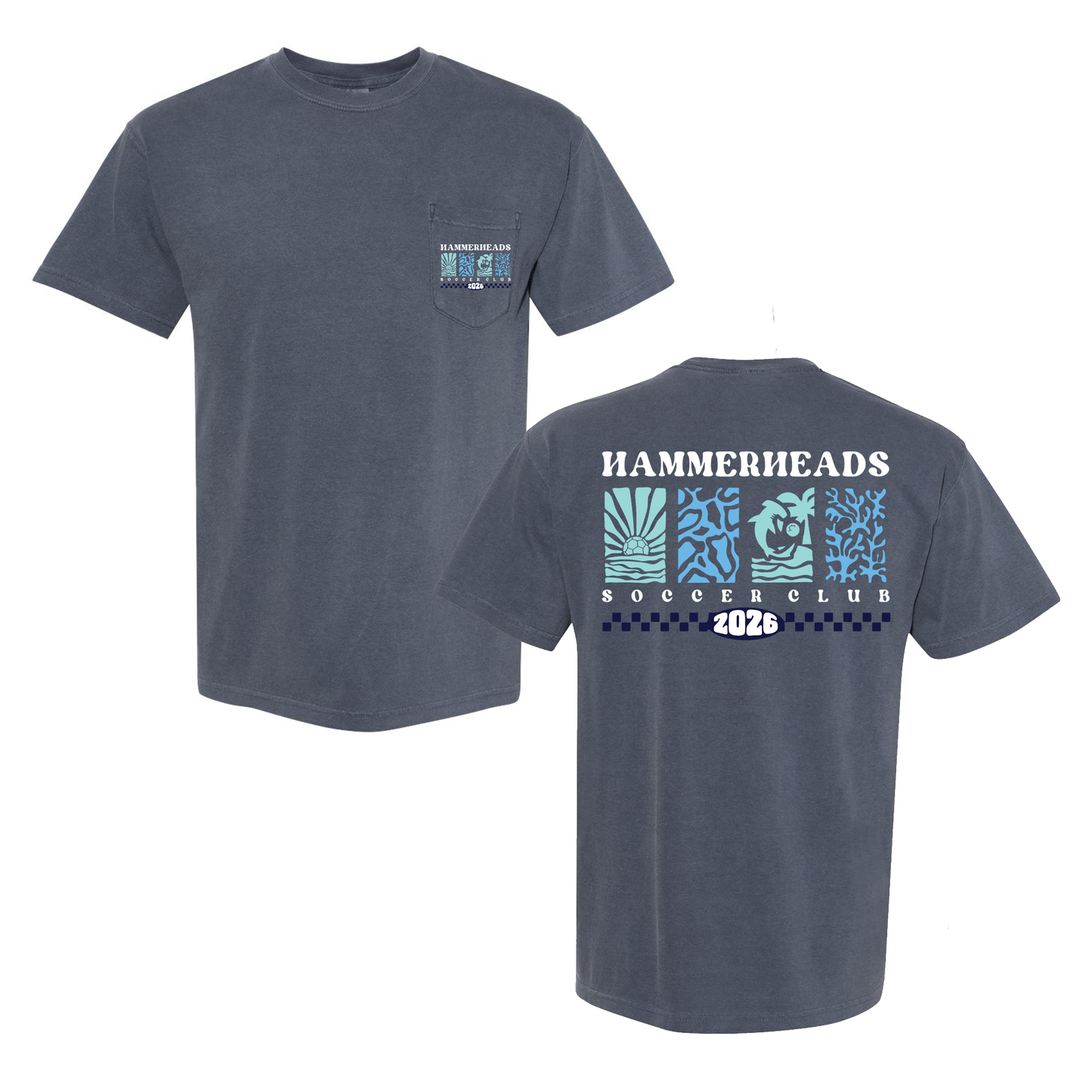 Hammerheads Comfort Colors Spring Stamp Logo Pocket Tee