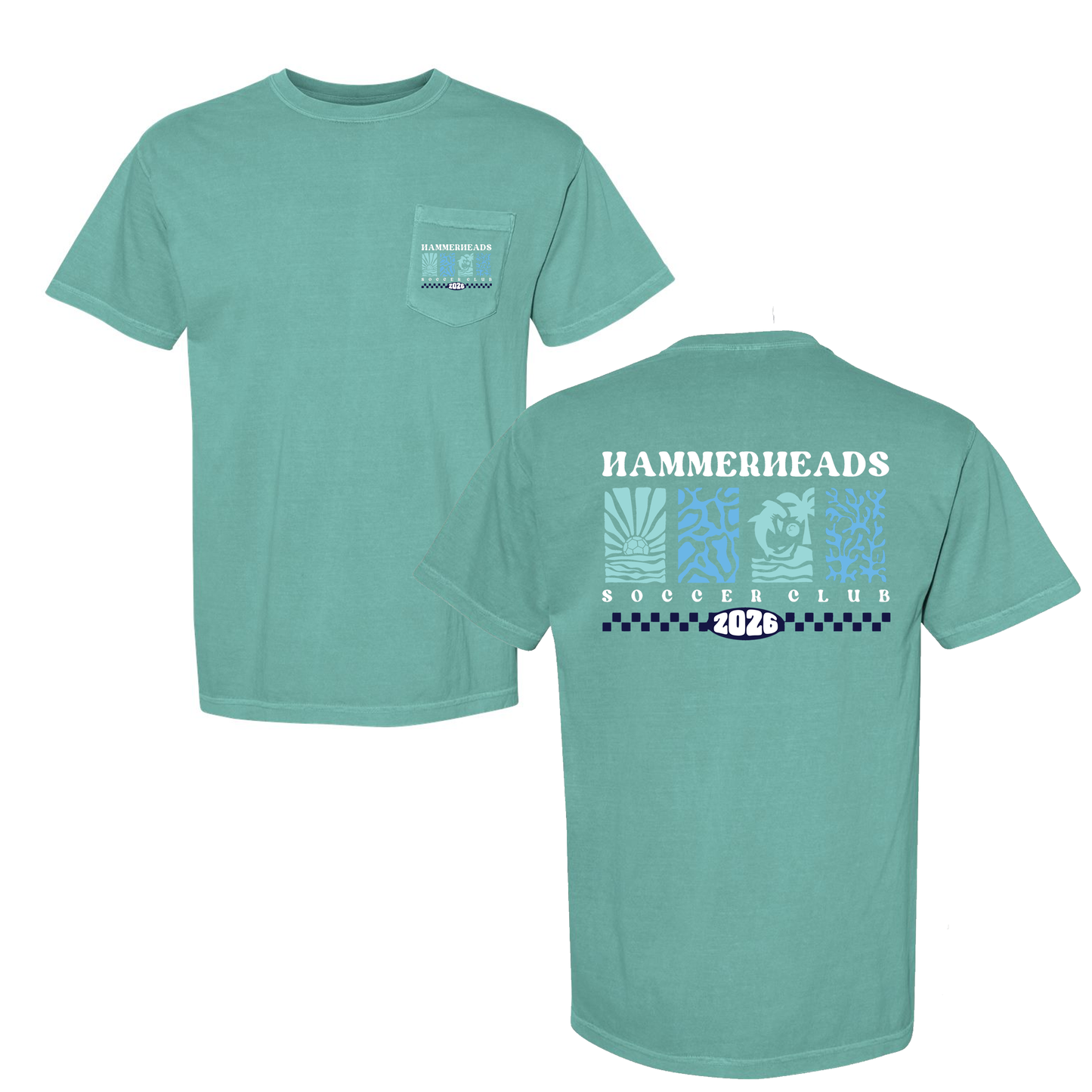 Hammerheads Comfort Colors Spring Stamp Logo Pocket Tee