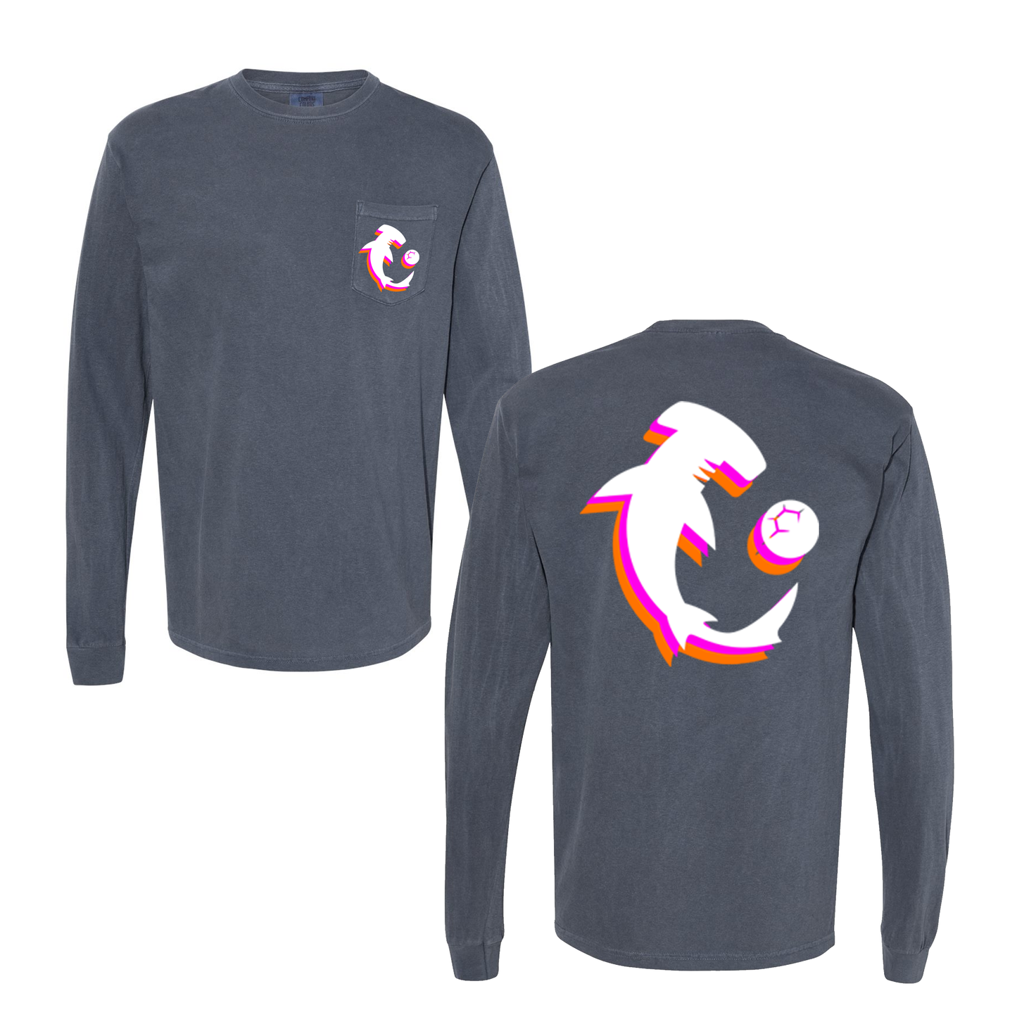 Hammerheads Soccer Club 3D Shark Comfort Colors Pocket Tee