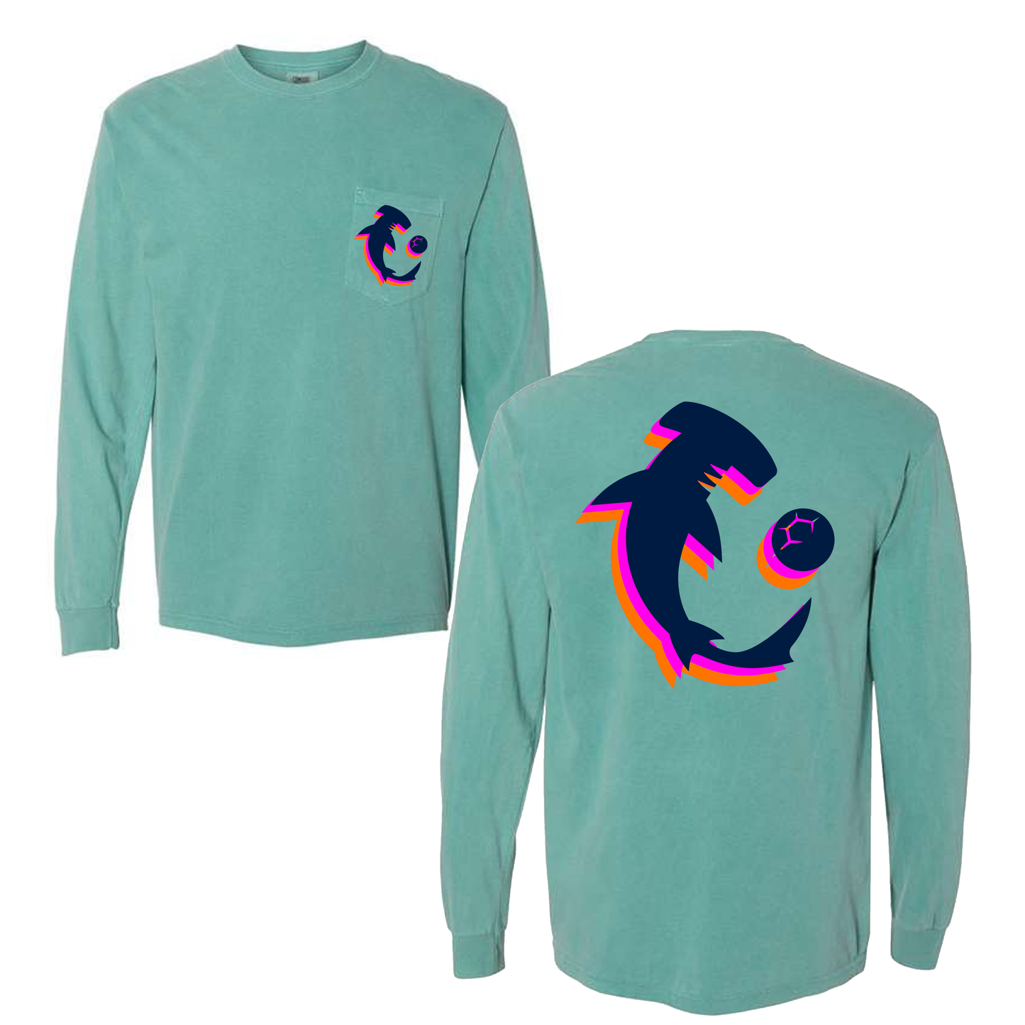 Hammerheads Soccer Club 3D Shark Comfort Colors Pocket Tee